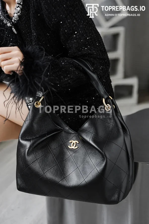 i1768904295525_3837_0_0 Chanel Maxi Hobo in Black