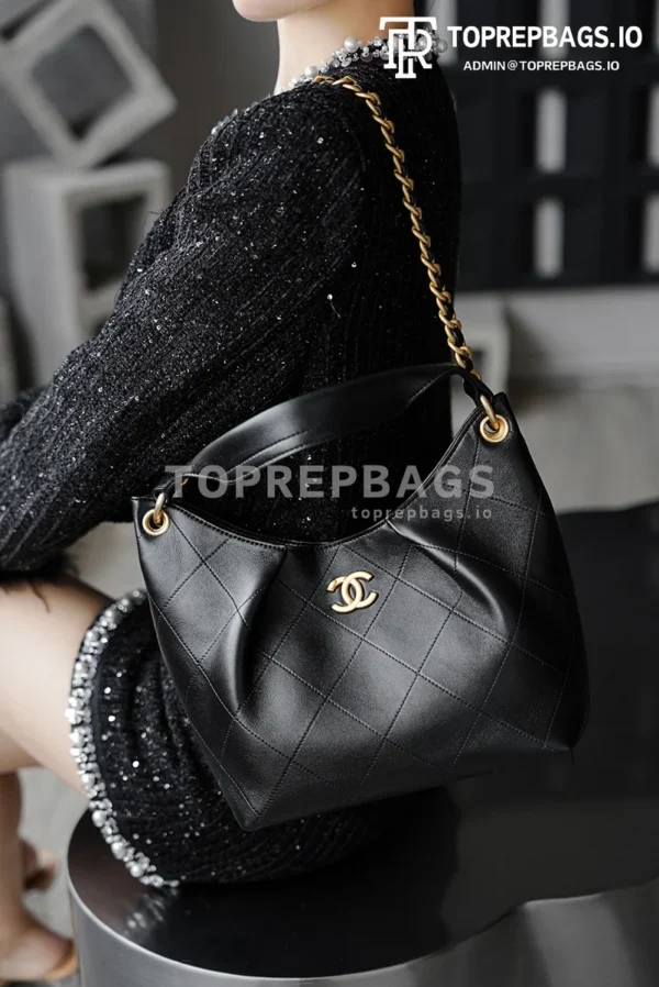 i1768904597639_7585_0_0 Chanel Maxi Hobo in Black