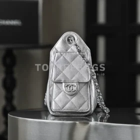 Chanel 25 Bag Mini Lambskin Leather Silver-tone Hardware detailed product image