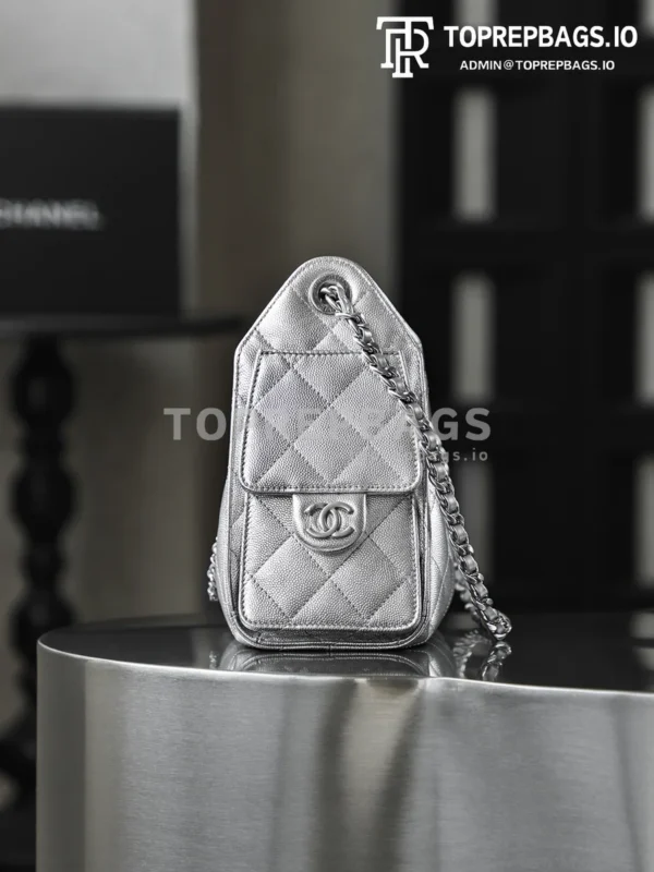 i1769168819469_9811_0_1 Chanel 25 Bag Mini Lambskin Leather Silver-tone Hardware detailed product image