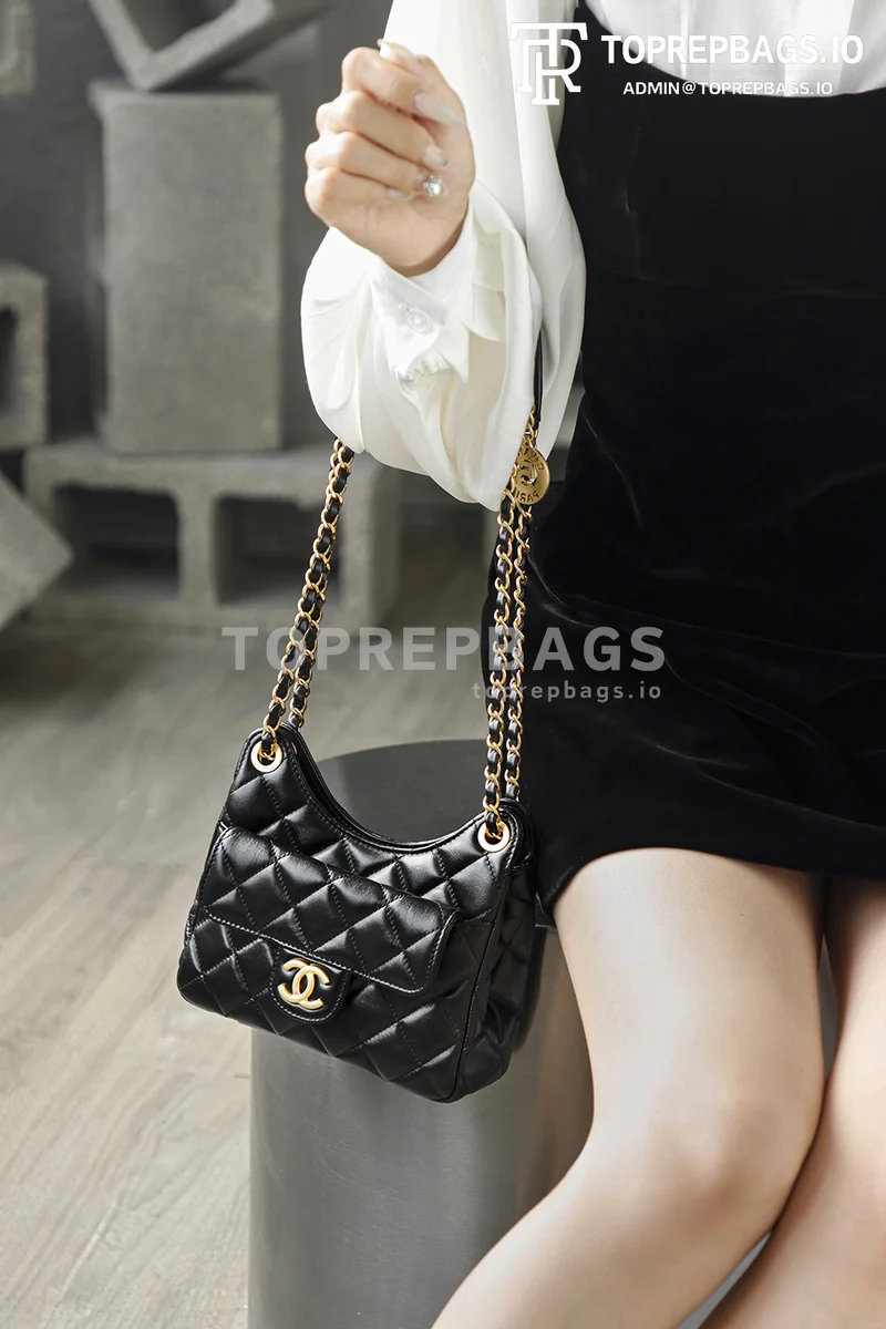 i1770551056975_1531_0_1 Chanel 25 Hobo Small in Black