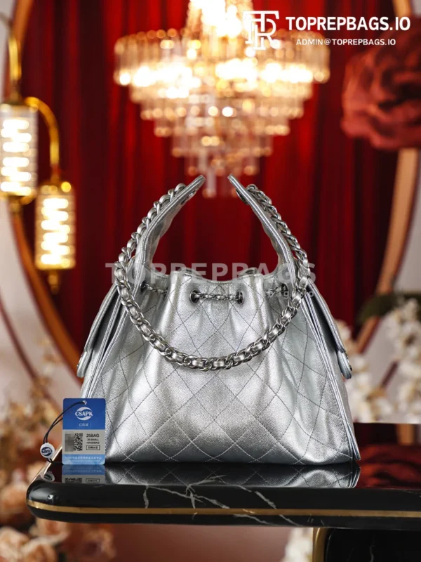i1775210422549_6542_0_6 Chanel 25 Bag Small Hobo Grained Leather Silver-tone Hardware detailed product image