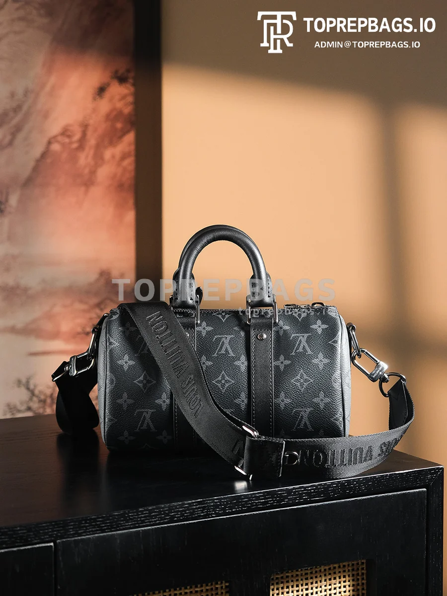 a1728305480061_0832 Louis Vuitton Keepall in Black