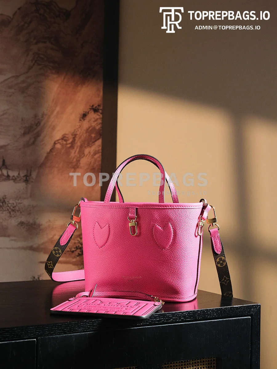 a1735119277539_8221 Louis Vuitton Neverfull BB Monogram Canvas and Grained Leather Thick Steel Hardware Tote Bag detailed product image