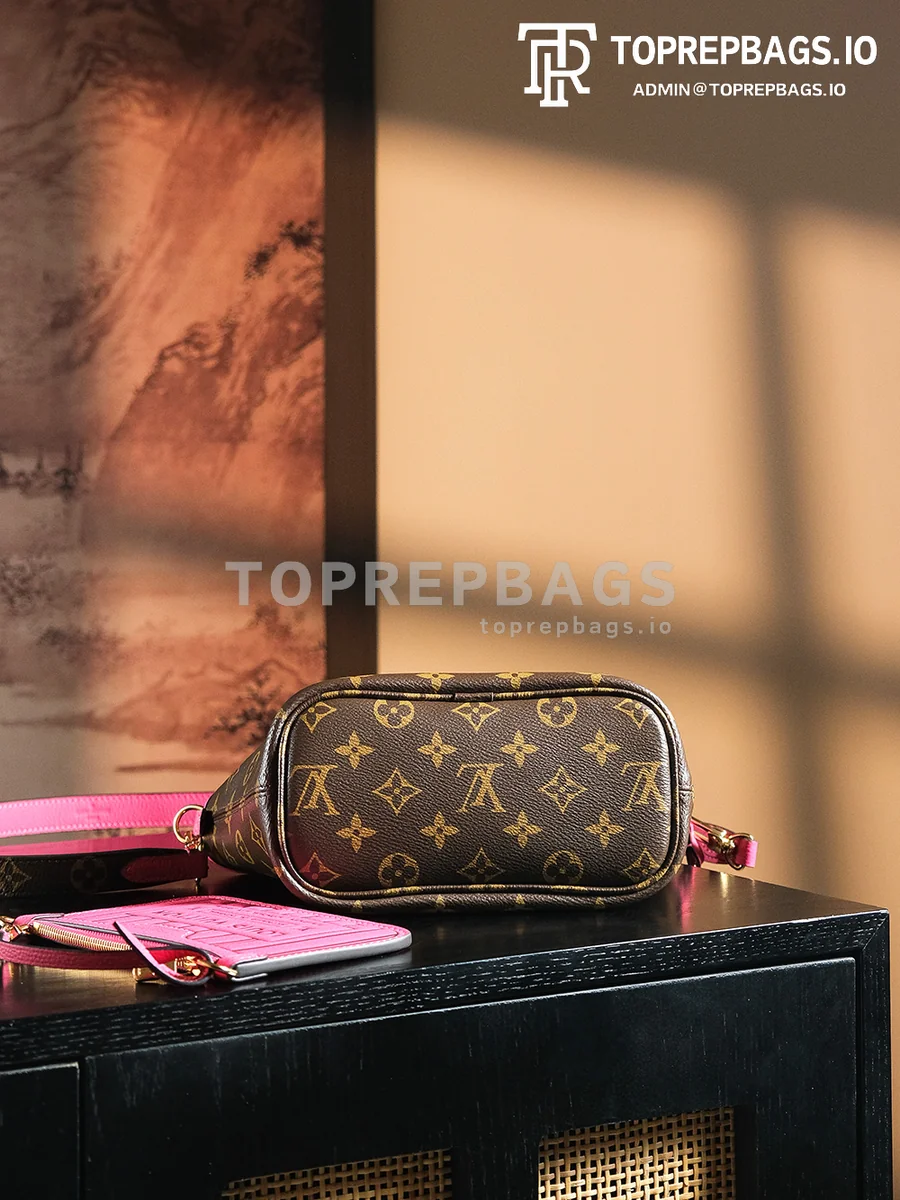 a1735119277541_1308 Louis Vuitton Neverfull BB Monogram Canvas and Grained Leather Thick Steel Hardware Tote Bag detailed product image