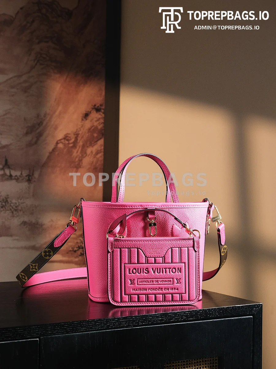 a1735119277541_3402 Louis Vuitton Neverfull BB Monogram Canvas and Grained Leather Thick Steel Hardware Tote Bag detailed product image