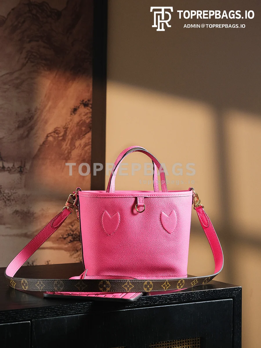 a1735119281998_6057 Louis Vuitton Neverfull BB Monogram Canvas and Grained Leather Thick Steel Hardware Tote Bag detailed product image