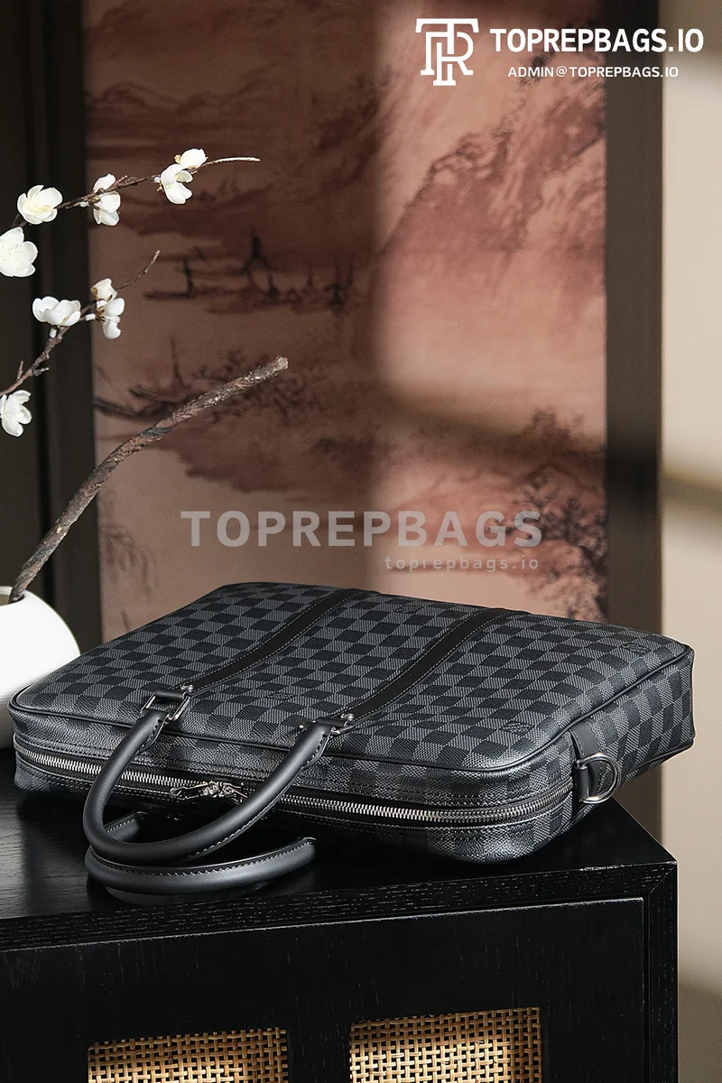a1742555809391_0010 Louis Vuitton Porte Documents Voyage in Black