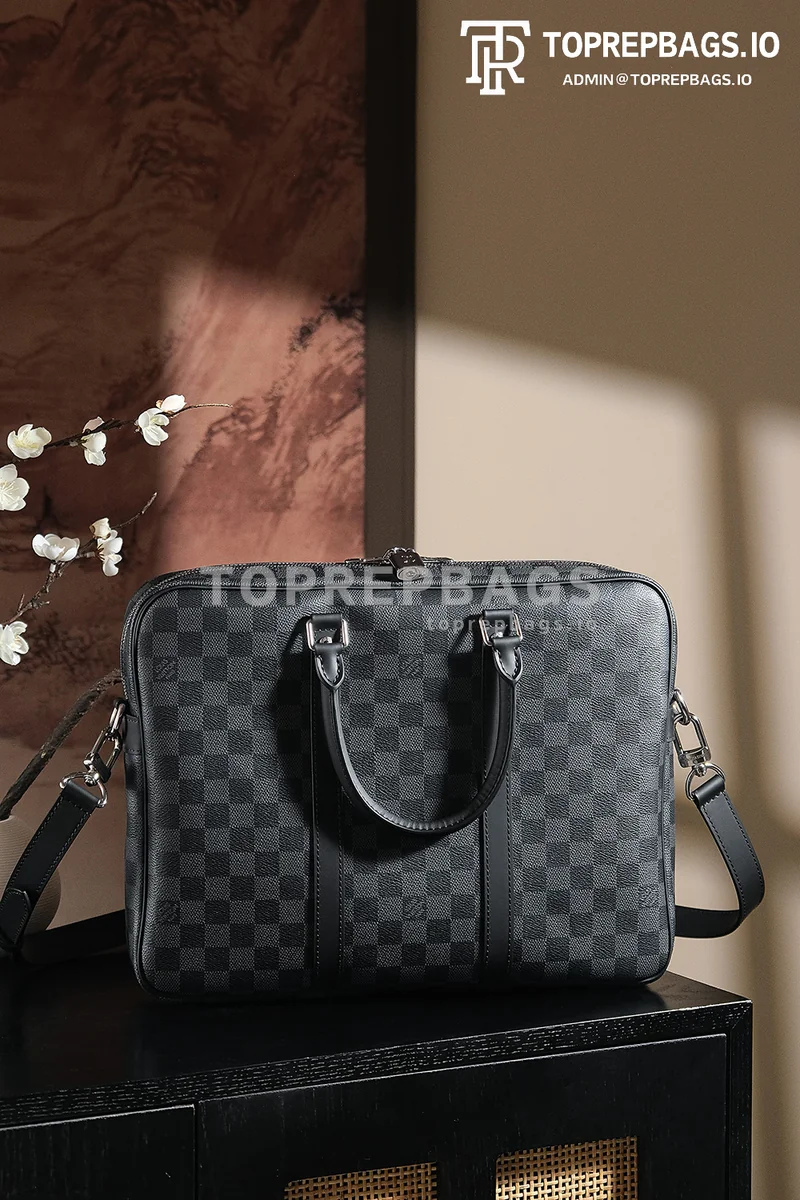 a1742555809423_5680 Louis Vuitton Porte Documents Voyage in Black
