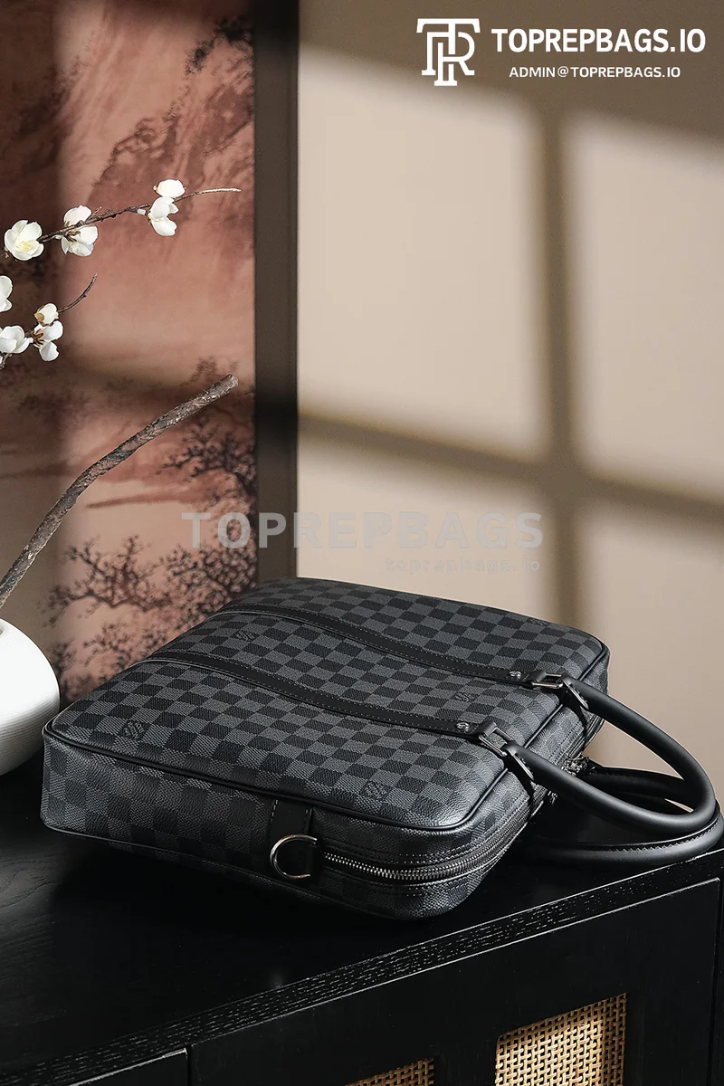 a1742555811542_0628 Louis Vuitton Porte Documents Voyage in Black