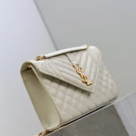 YSL Envelope Medium in White