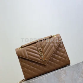 YSL Envelope Medium in Caramel