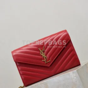 YSL Monogram Envelope in Red