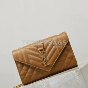 YSL Envelope Small in Caramel