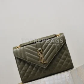 YSL Envelope Medium in Green