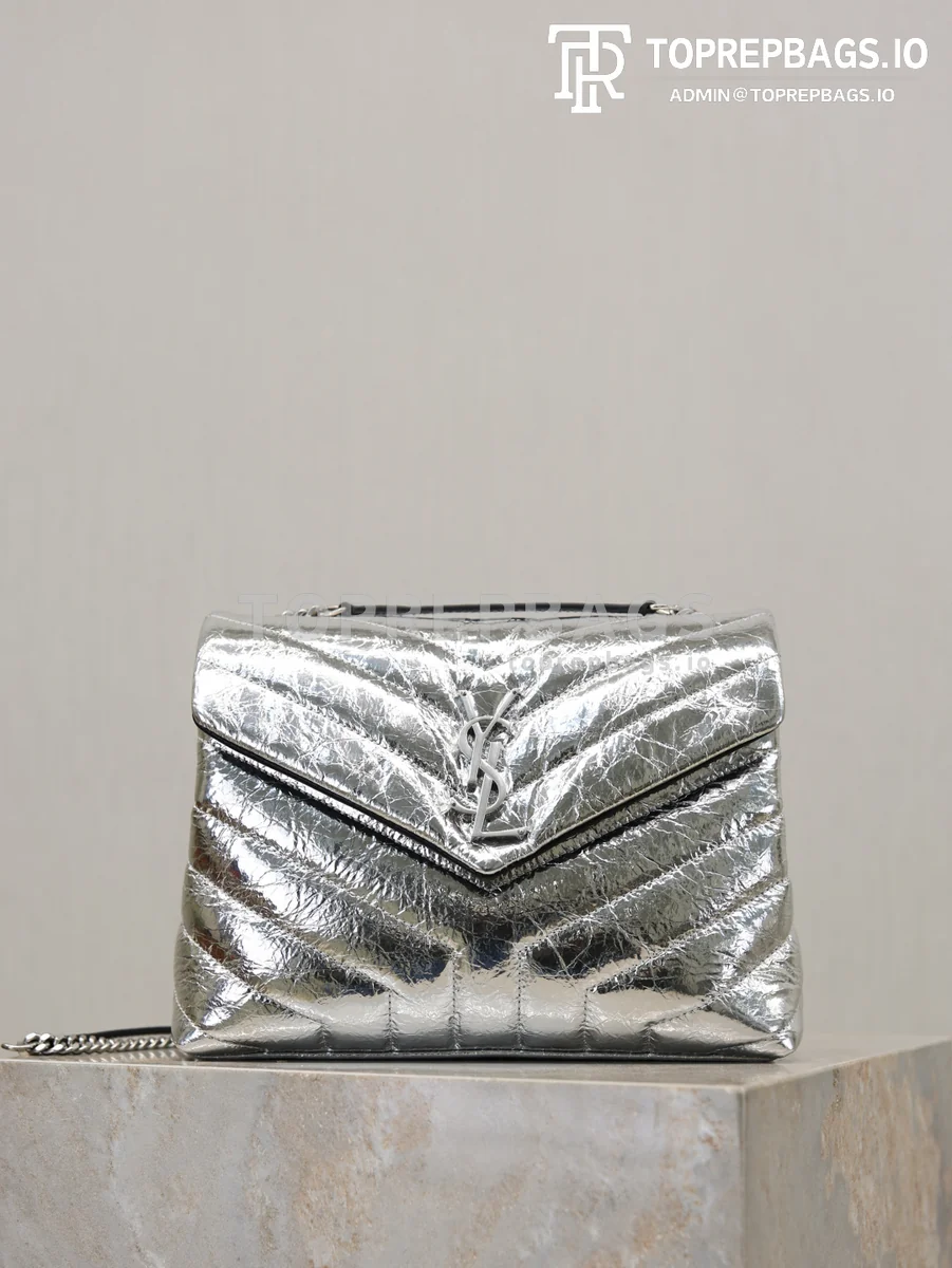 cmp_i1769675971897_9313_0_0 YSL Loulou 494699 Calfskin Leather Silver-tone Hardware Shoulder Bag detailed product image