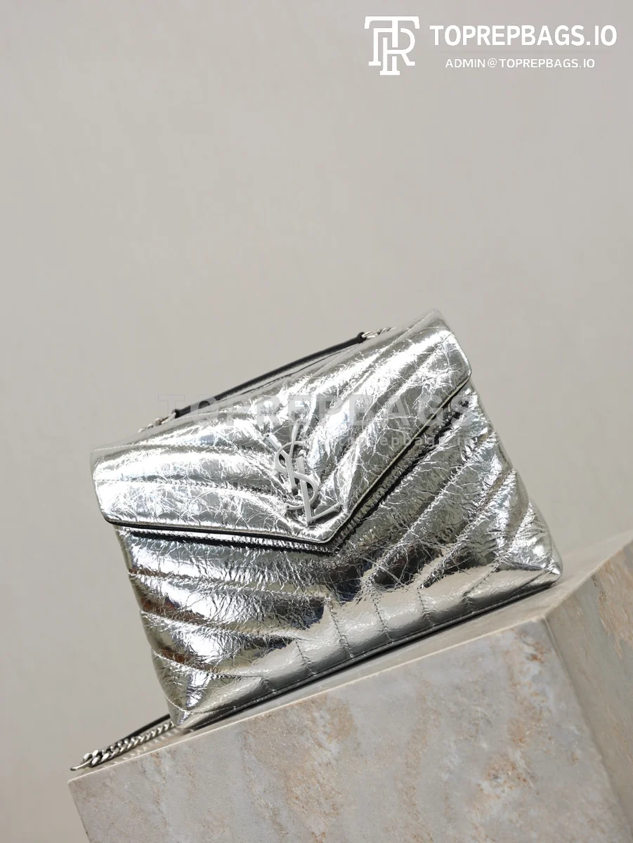 cmp_i1769675971947_7741_0_1 YSL Loulou 494699 Calfskin Leather Silver-tone Hardware Shoulder Bag detailed product image