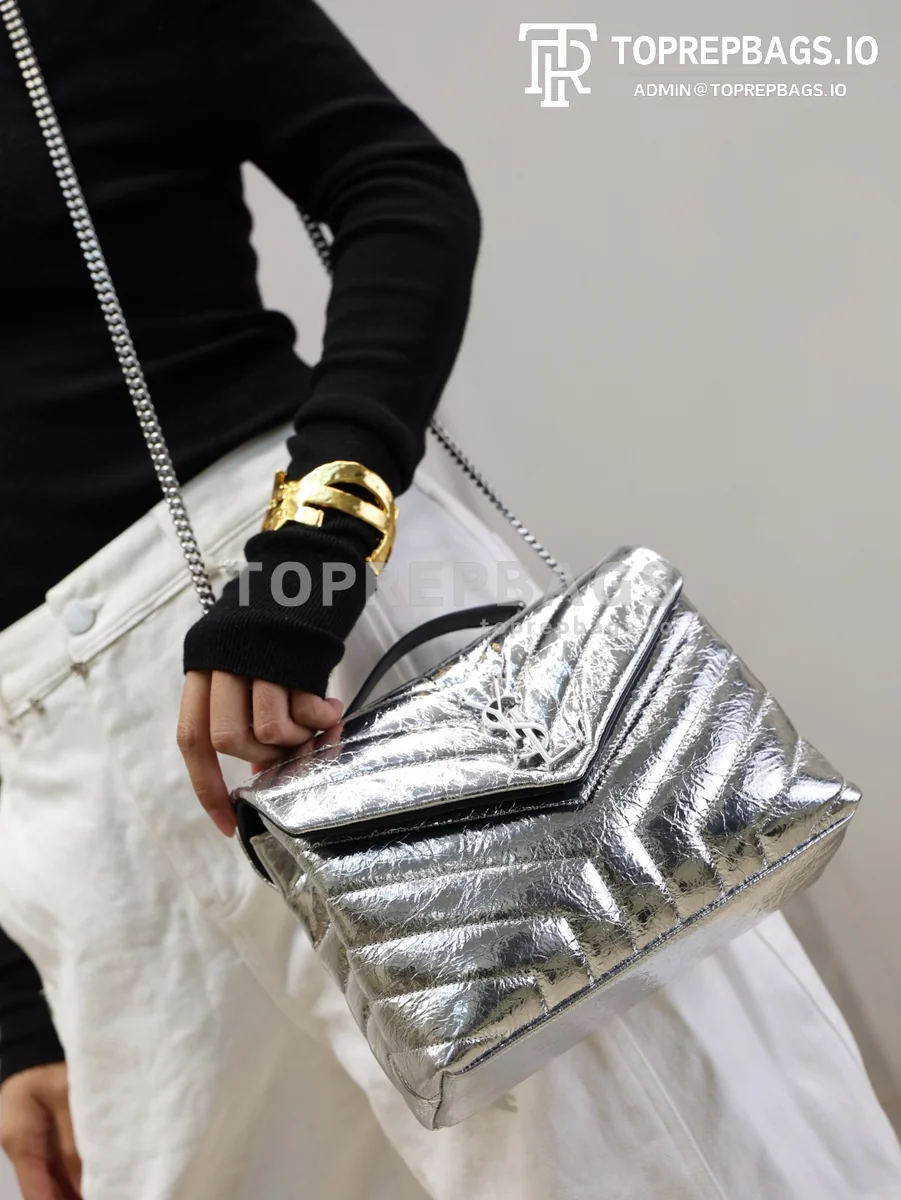 cmp_i1769676053605_681_0_3 YSL Loulou 494699 Calfskin Leather Silver-tone Hardware Shoulder Bag detailed product image