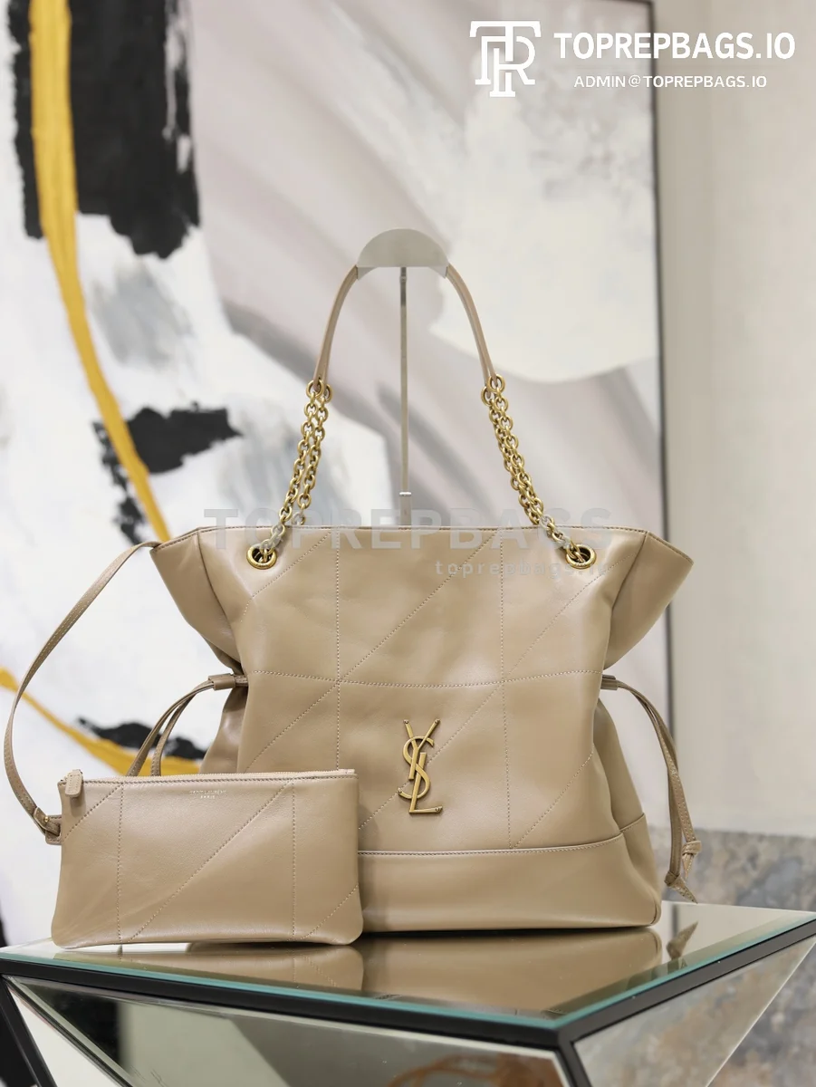cmp_i1778830417712_8598_0_0 YSL Jamie 4.3 Large Pochon Bucket in Beige