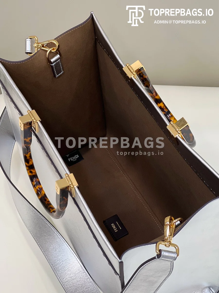 i1647598403_9655_6 Fendi Sunshine Shopper 8553 Calfskin Leather Gold-tone Hardware Tote Bag detailed product image