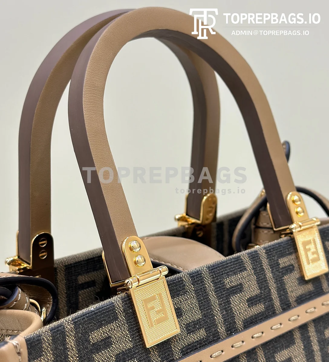 i1689763635_2283_4 Fendi Sunshine Shopper in Brown