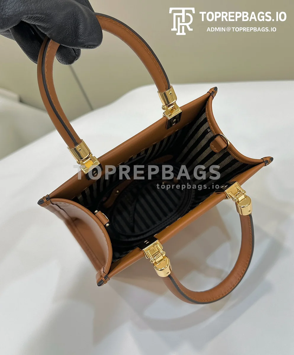 i1713773552_5885_8 Fendi Sunshine Shopper in Brown