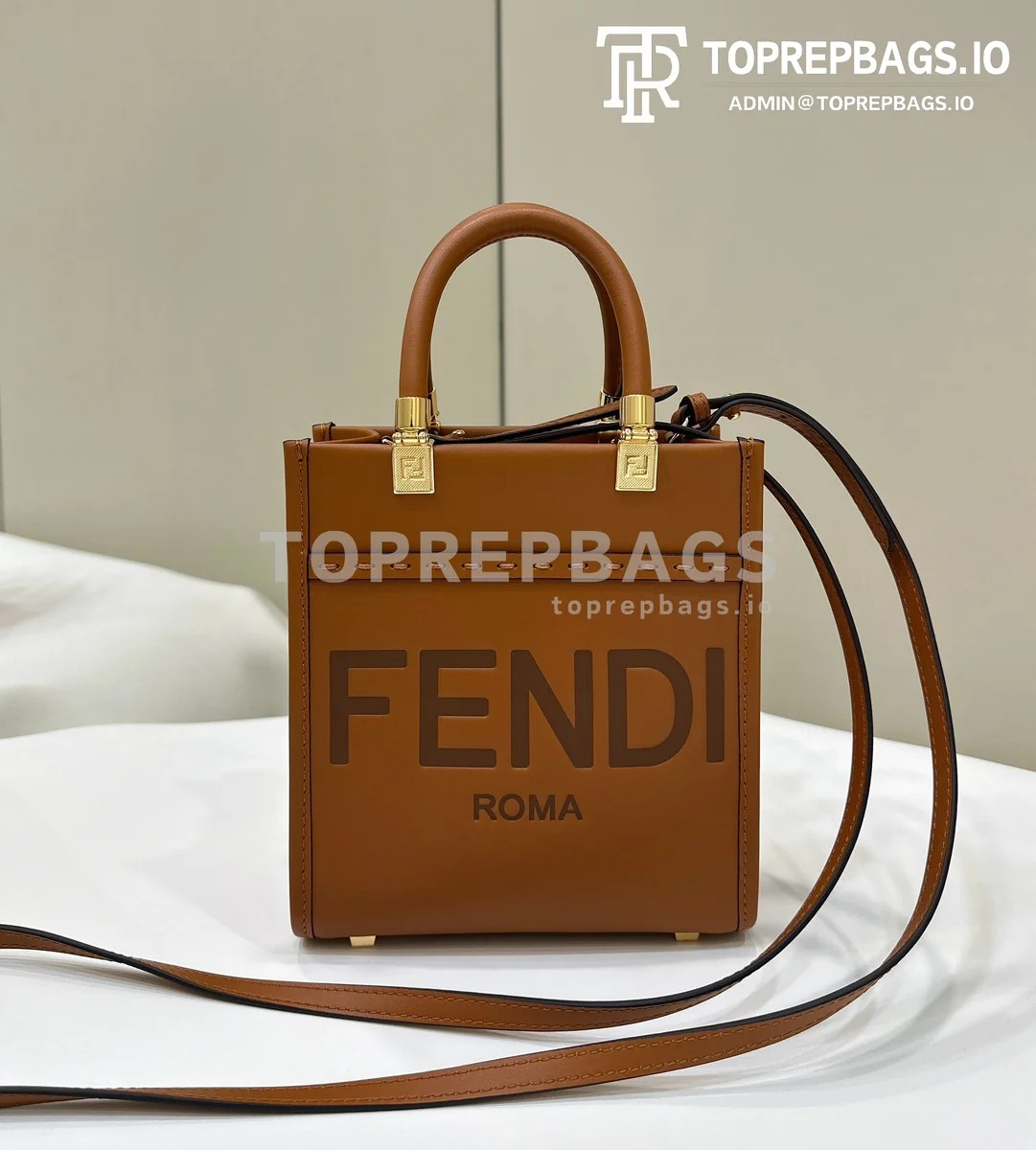 i1713773552_7435_0 Fendi Sunshine Shopper in Brown