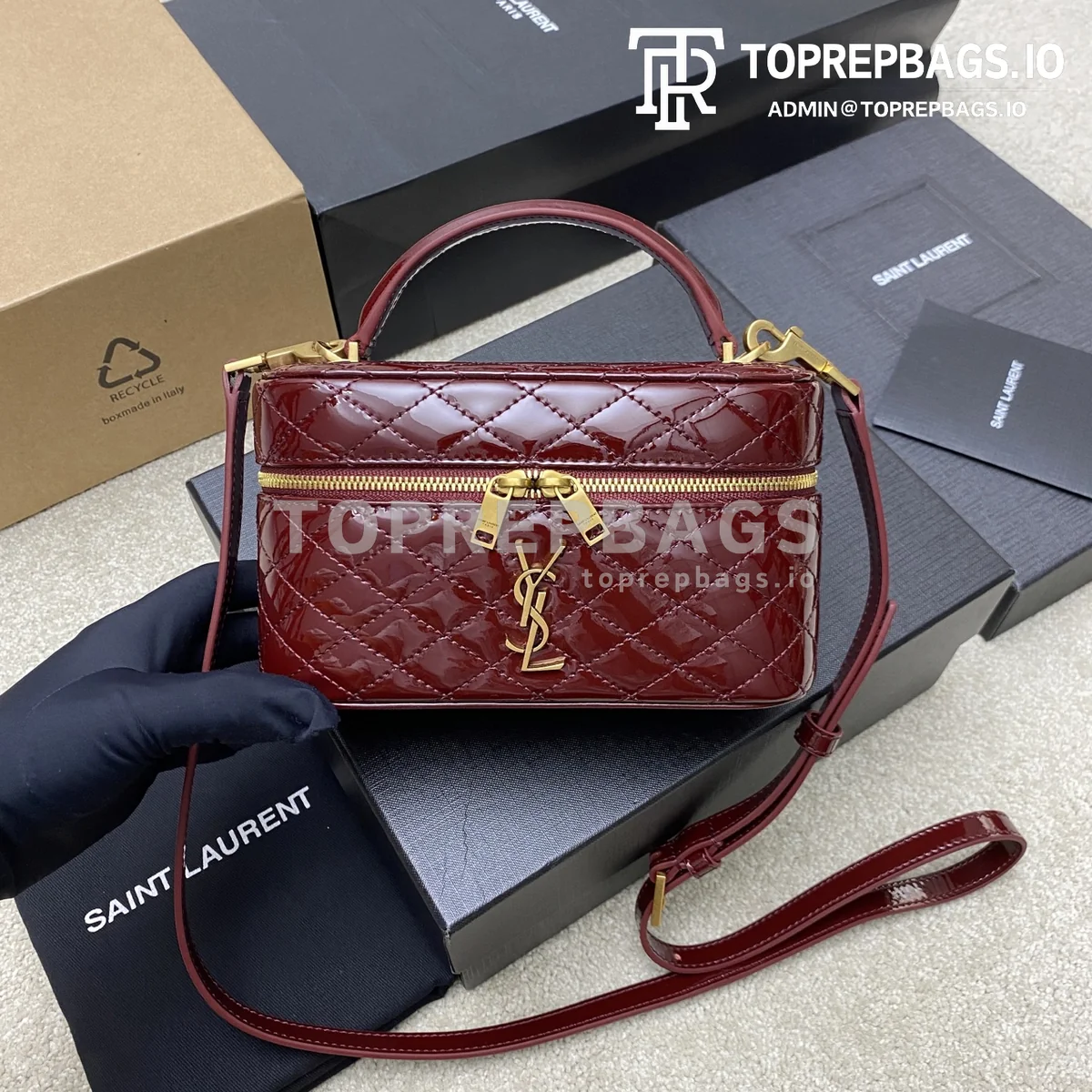 i1748239151935_5005_0_0 YSL Le Cassandre Mini in Burgundy