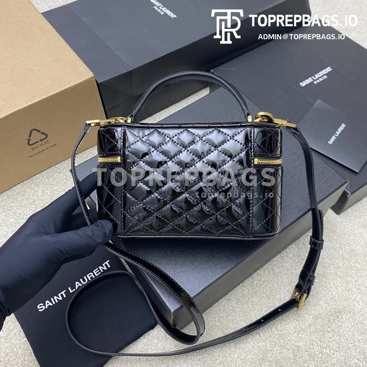 i1750092443971_6479_0_1 YSL Le Cassandre Mini in Black