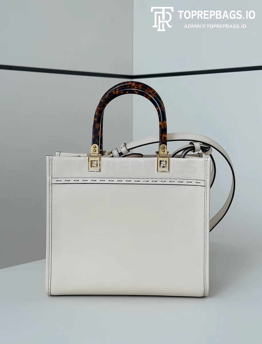 i1752657944_4584_1 Fendi Sunshine Shopper Small in White