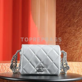 Chanel Handbag Hobo Lambskin Leather Silver-tone Hardware detailed product image