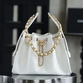 Chanel 25 Bag Small Hobo in White
