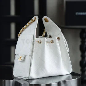 Chanel 25 Bag Small Hobo in White