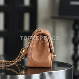 Chanel Pearl Crush Square Mini in Caramel