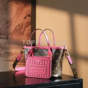 Louis Vuitton Neverfull BB Monogram Canvas and Grained Leather Thick Steel Hardware Tote Bag detailed product image