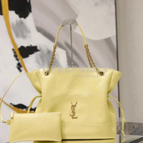 YSL Jamie 4.3 Large Pochon Bucket in Yellow