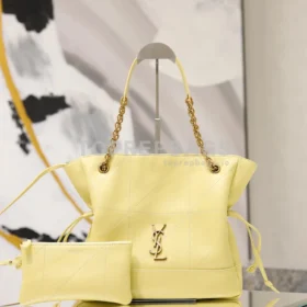 YSL Jamie 4.3 Pochon Small Bucket in Yellow