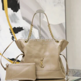 YSL Jamie 4.3 Large Pochon Bucket in Beige