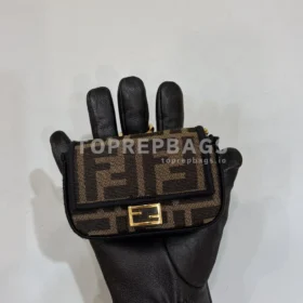 Fendi Nano Baguette in Brown