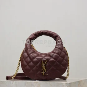 YSL ICARE Mini Hobo in Burgundy