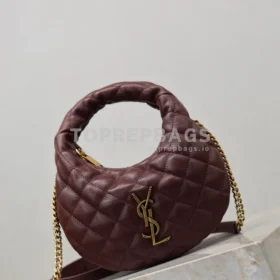 YSL ICARE Mini Hobo in Burgundy