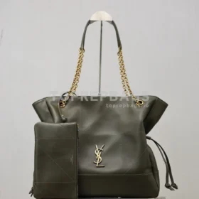 YSL Jamie 4.3 Large Pochon Bucket in Green