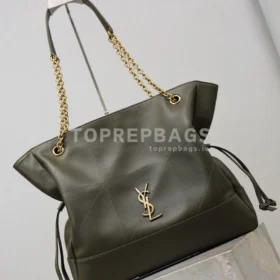 YSL Jamie 4.3 Large Pochon Bucket in Green