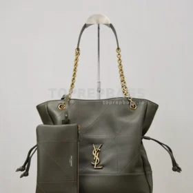 YSL Jamie 4.3 Large Pochon Bucket in Green