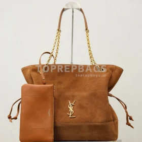 YSL Jamie 4.3 Large Pochon Bucket in Caramel